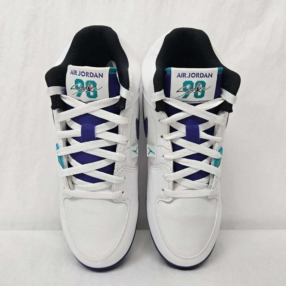 Jordan Stadium 90 Low MCS Baseball Cleats HQ0211-105 White Purple‎ Men Size 13